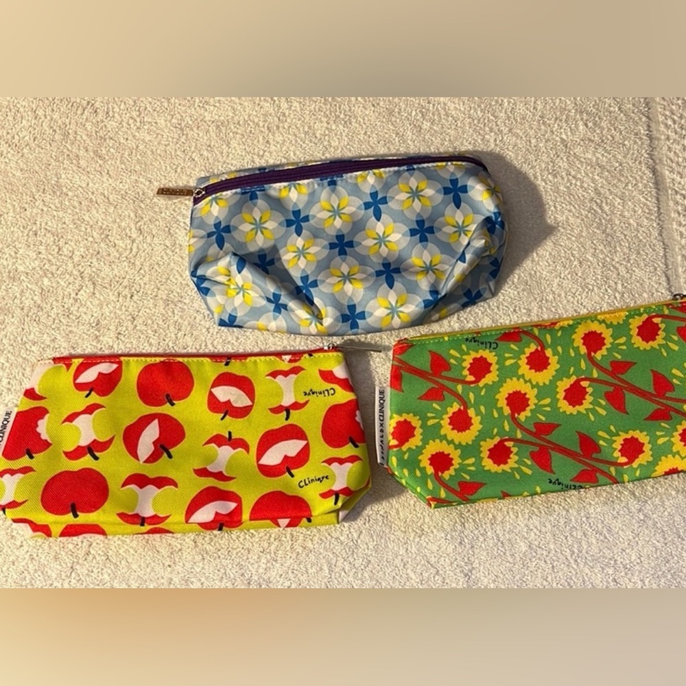 NWOT Clinique X Donald Robertson Collaboration Cosmetic Bag Set Pop Art Colorful